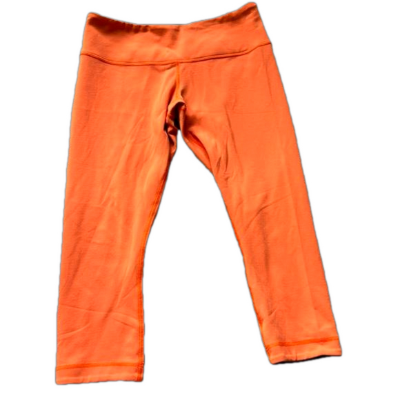 Lululemon Woman's Size 6 Orange/Gray Reversible Wunder Under Crop Leggings - Picture 1 of 9